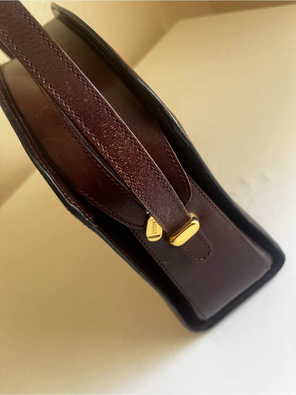 Vintage Bally Crossbody Leather Handbag Brown Made In Italy - Picture 13 of 13